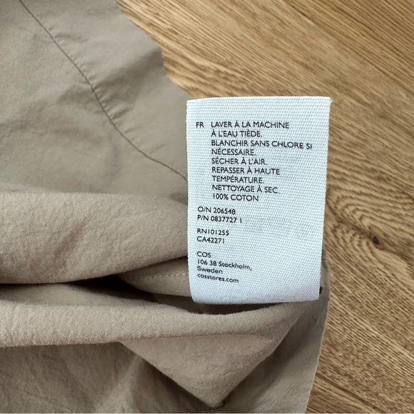 NWT COS  OVERSIZED TAN SHIRT - S - Picture 15 of 15